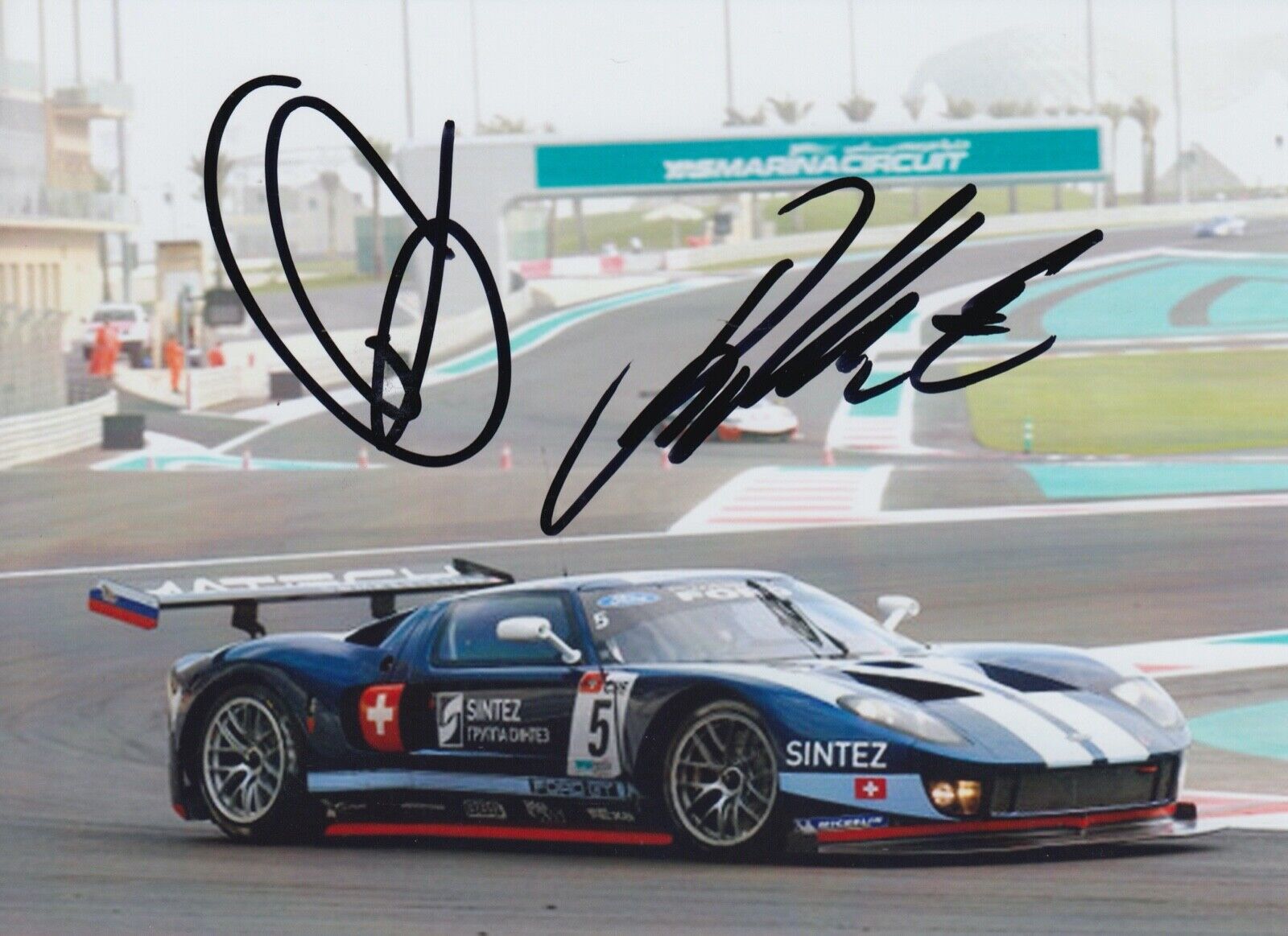 Thomas Mutsch and Romain Grosjean Hand Signed 7x5 Photo Poster painting - FIA GT Championship 26