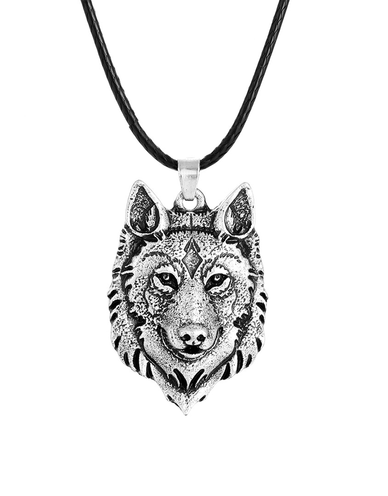 Viking Wolf King Leather Rope Necklace / TECHWEAR CLUB / Techwear