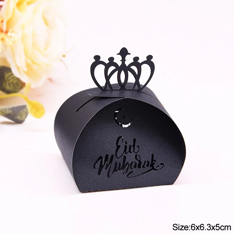 10/20pcs EID Mubarak Chocolate Candy Box Cookie Gift Packaging Boxes Bag Ramadan Kareem Decoration Islamic Muslim Party Supplies