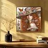 Dame en haut-de-forme-peinture diamant sp&eacute;ciale partielle, 30 x 30 cm / 11,8 x 11,8 pouces
