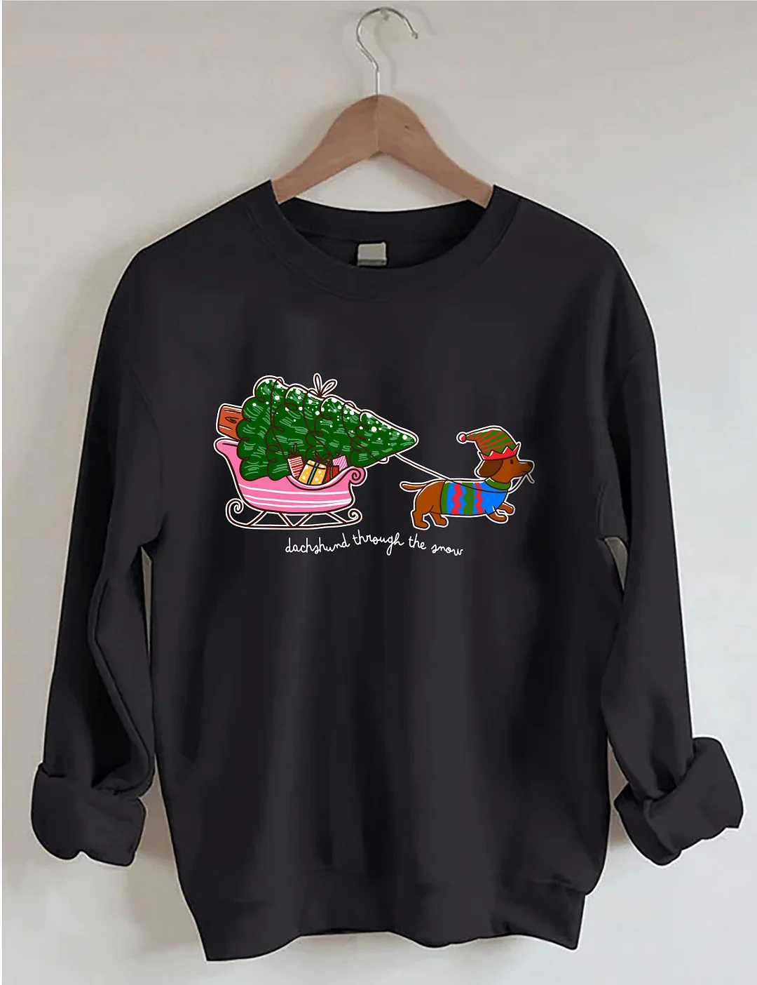 Cute Christmas Dachshund Dog Mom Sweatshirt