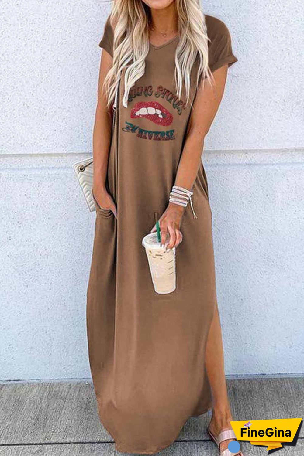 Carton Print Loose Dress
