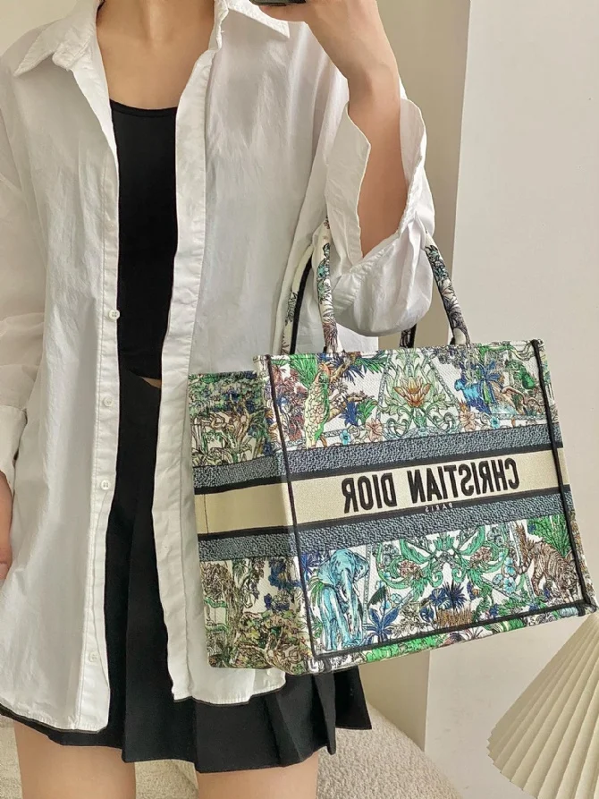 CD book tote23限定購物帶叢林綠中號 36.5cm