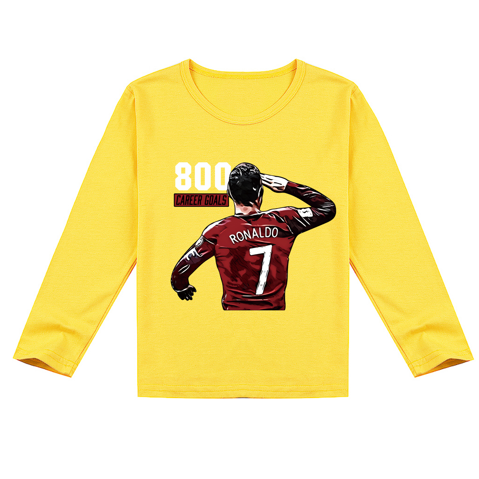 Mayoulove Cristiano Ronaldo Long Sleeve Tee for Boys  Girls - Trendy Soccer Fan Shirt, Perfect Gift for CR7 Lovers-Mayoulove