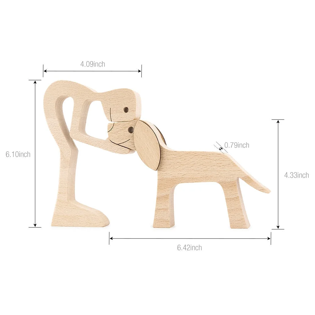 Adornos de madera Wooden Dog Craft Figurine Home Office Table Ornament Easter Decoration Love Dog Pet Lover Gifts oficina OEM 515-3