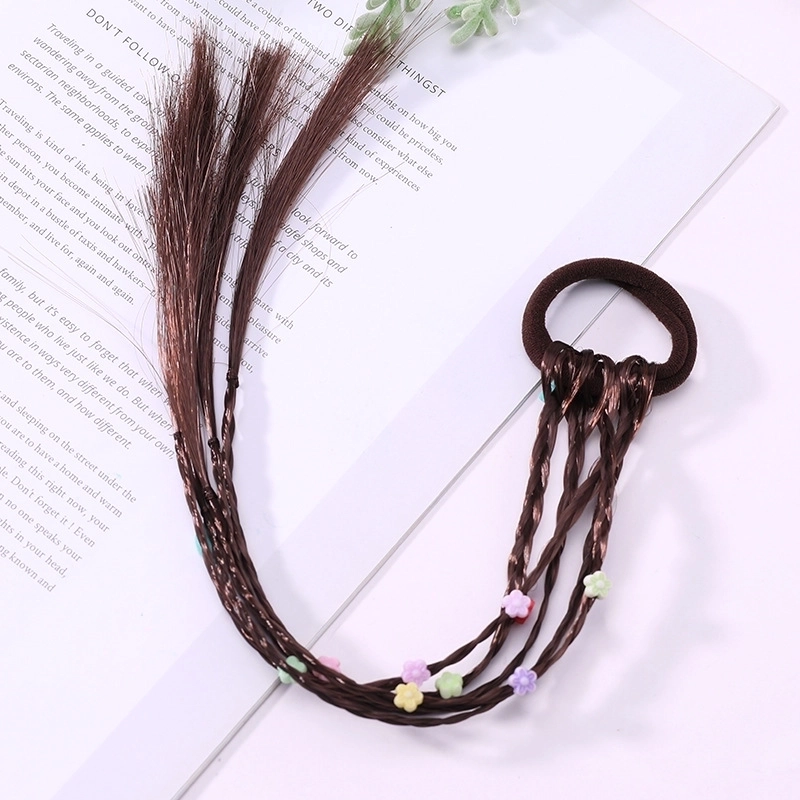 Fashion Children’s Colored Hair Rope Colorful Gradient Wig Twist Braid Rubber Band Hair Tie