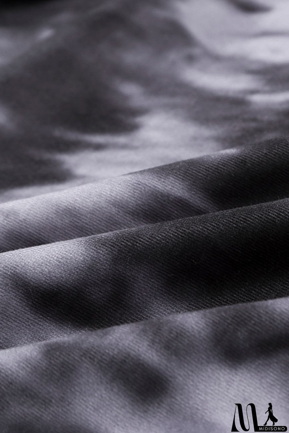 MidiSono - Black Gray Tie Dye Lightweight Cardigan