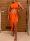 Irregular Clipping Sleeveless Two-Piece Suits