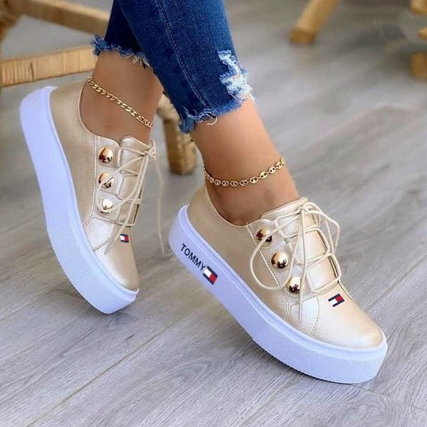 Tommy Hilfiger® 2022 Zapatos de mujer de piel súper cómodos con punta  redonda