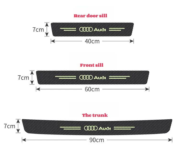 Carbon fiber luminous door sill strips