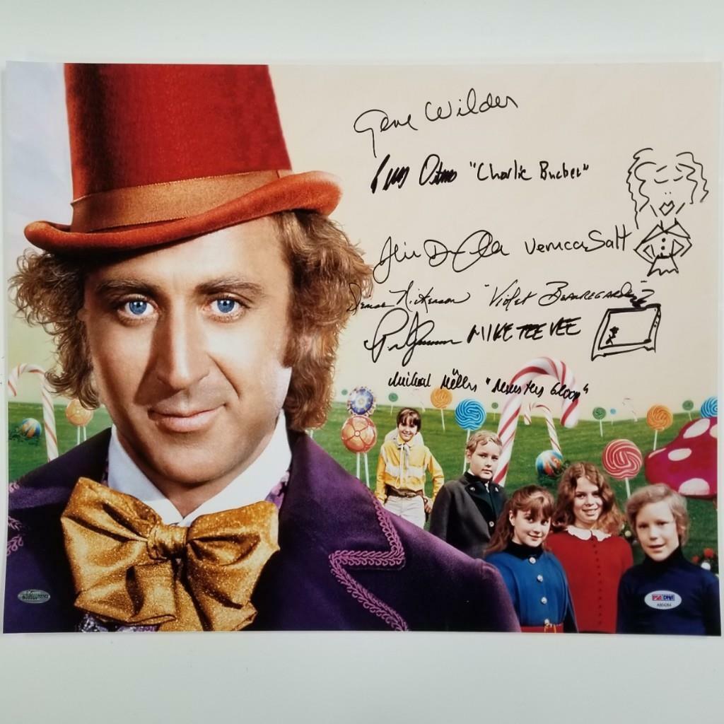 Gene Wilder & Willy Wonka Kids x6 Cast signed 16x20 Photo Poster painting Sketch ~ PSA/DNA COA