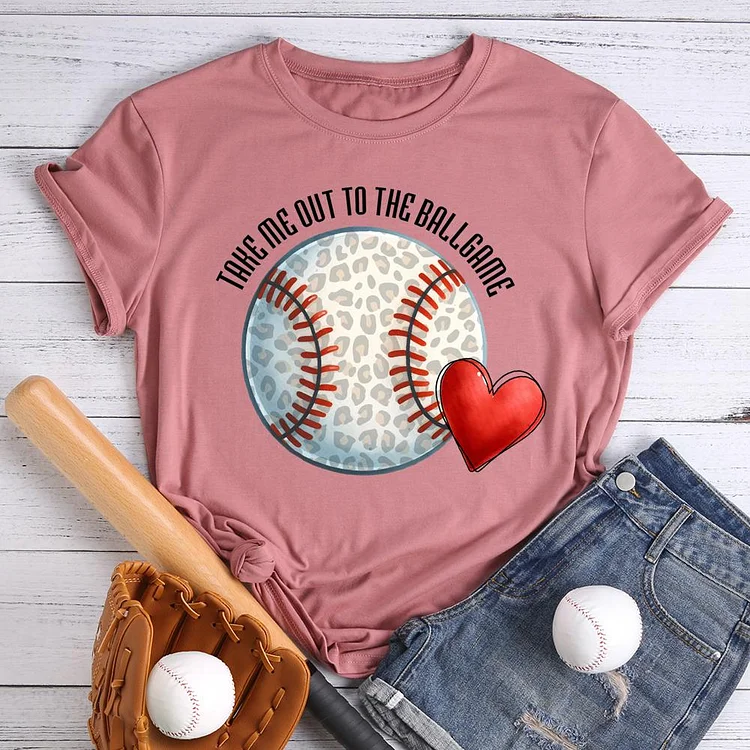 Take Me Out To The Ballgame Round Neck T-shirt-0025404-Annaletters