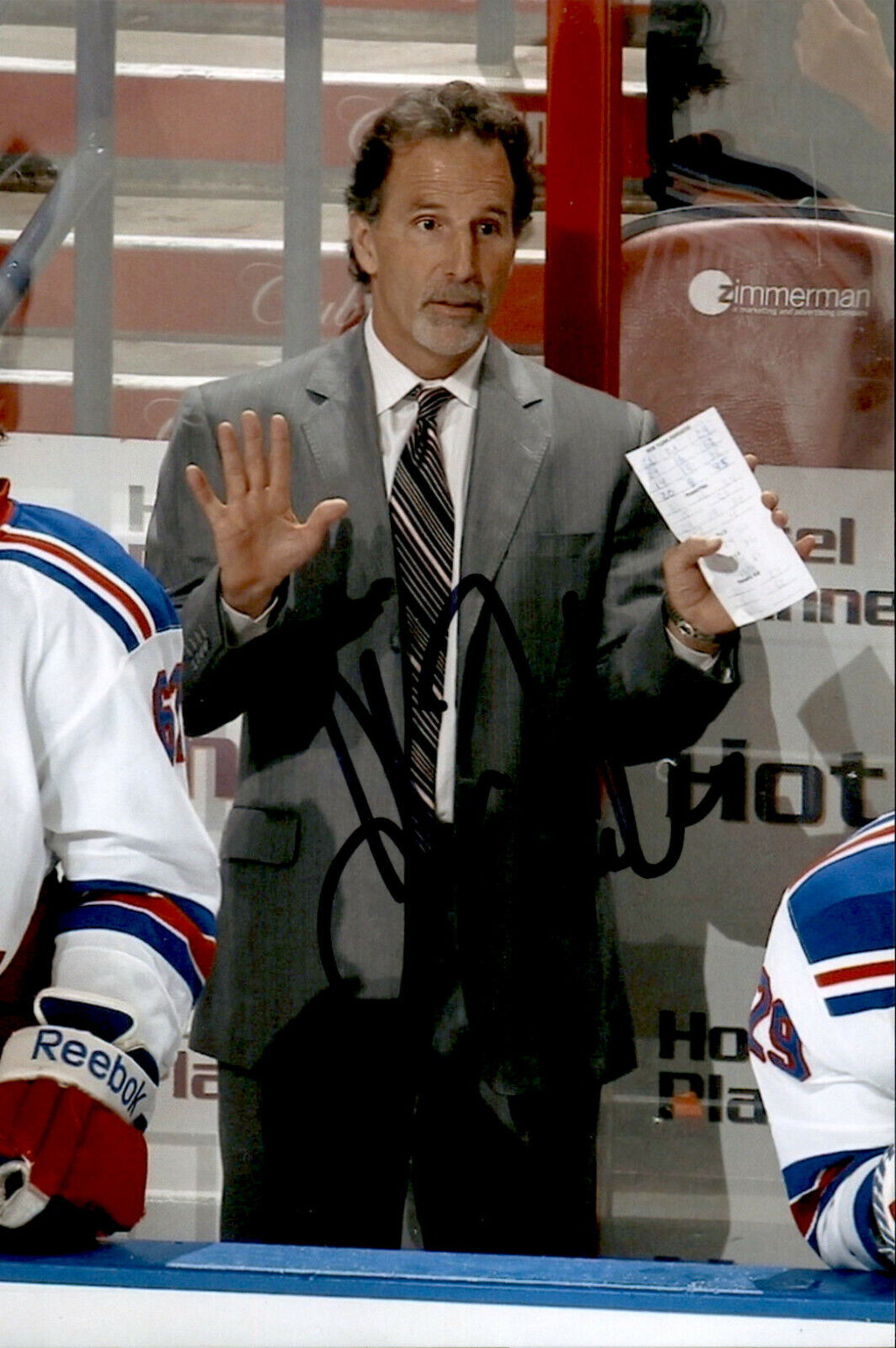 John Tortorella SIGNED autographed 4x6 Photo Poster painting NEW YORK RANGERS COACH