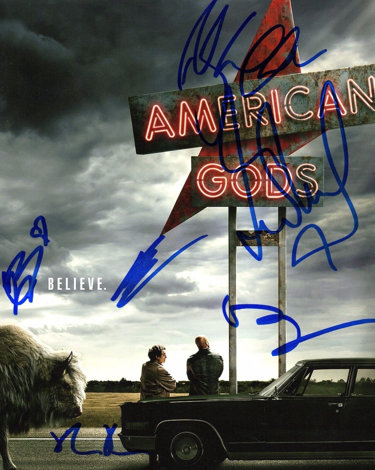 GFA Ricky Whittle Cast x6 * AMERICAN GODS * Signed 8x10 Photo Poster painting AD2 COA