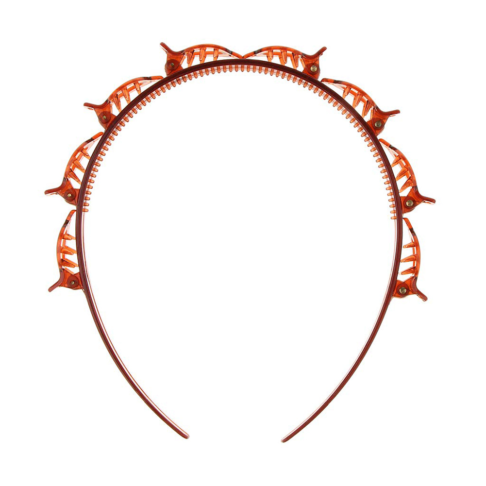 

Women Braided Hair Band Hair Hoop Korean Headband Hair Clip W/Bangs, Brown, 501 Original