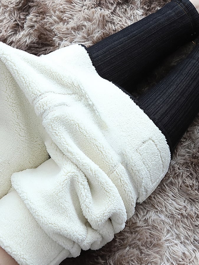 Autumn And Winter High Elastic Fleece Warm Tight High Waist Imitation Denim Leggings