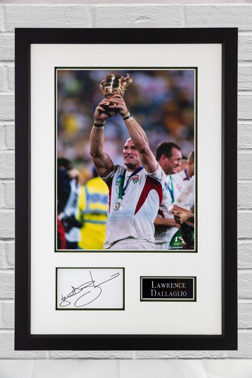 Lawrence Dallaglio FRAMED & Signed Photo Poster painting Mount Display AUTOGRAPH ENGLAND RUGBY