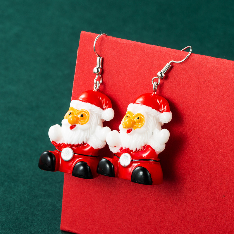 Christmas series cute Santa Claus Christmas tree earrings