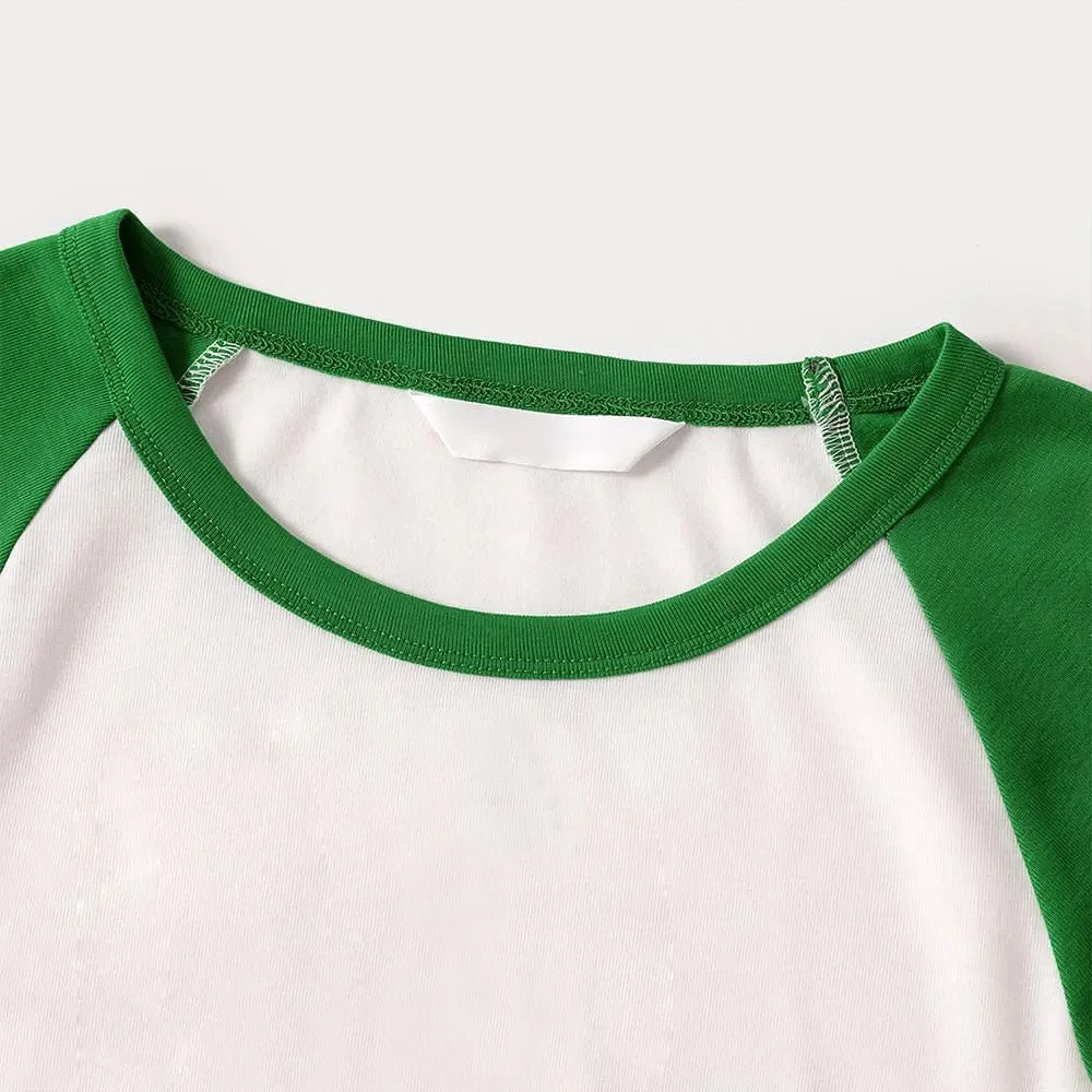 Family Christmas 2024 Family Memories Together Print Long Sleeve Top With Green & Black Plaid Christmas Family Matching Pajamas