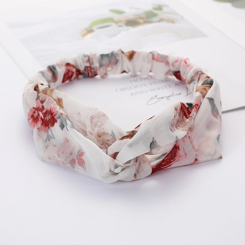 Women’s Lady Polka Dots Flower Cloth Hair Band