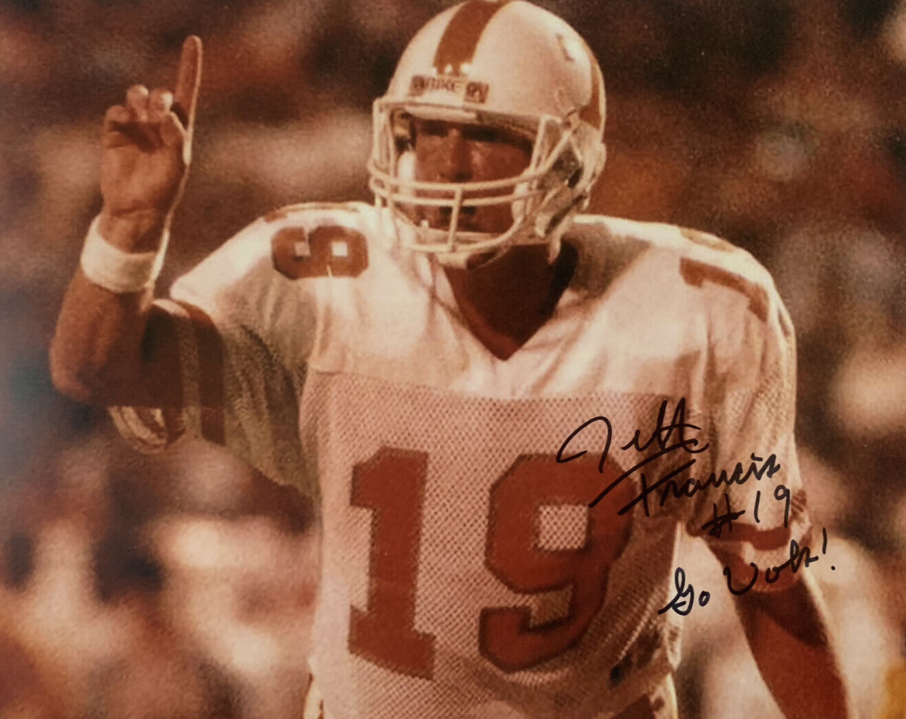 JEFF FRANCIS HAND SIGNED 8x10 Photo Poster painting TENNESSEE VOLUNTEERS QB AUTOGRAPH COA