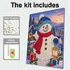 (30x40cm)DIY Pearl Painting Framed Snowman Handmade Pearl Material Art Kit Living Room Decor