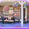 3PCS-3 5D DIY Diamond Painting Wind Chimes Suncatcher Kit Double Sided Diamond Art Kits Suncatcher with Crystal Pendant for Home Wall Window Decor Adults DIY Art Craft