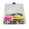 115pcs Fishing Lure Kit Soft and Hard Bait Jig Hooks Sinker Weights Gift for Men
