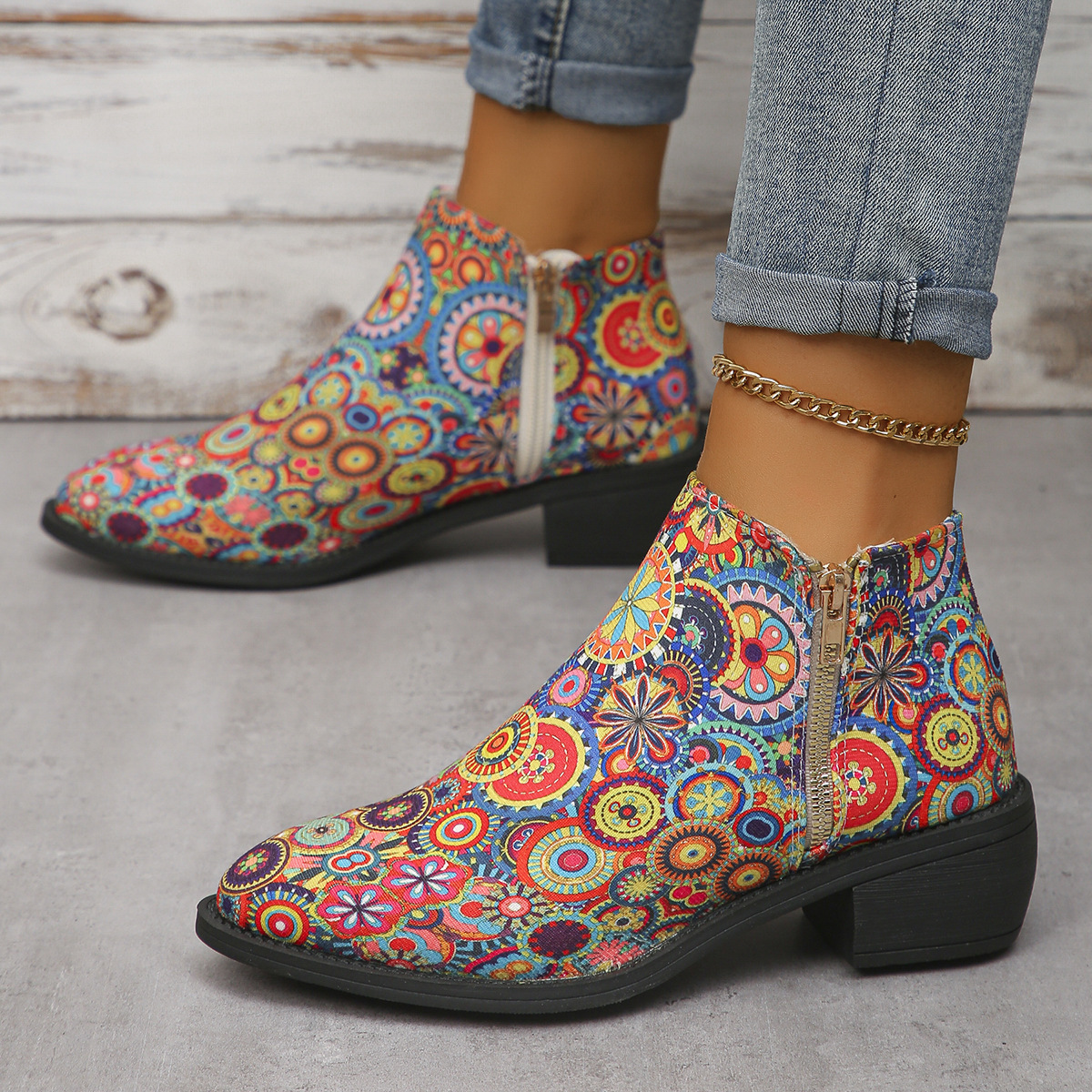 Mature Women Fashion Casual And Comfortable Short Boots