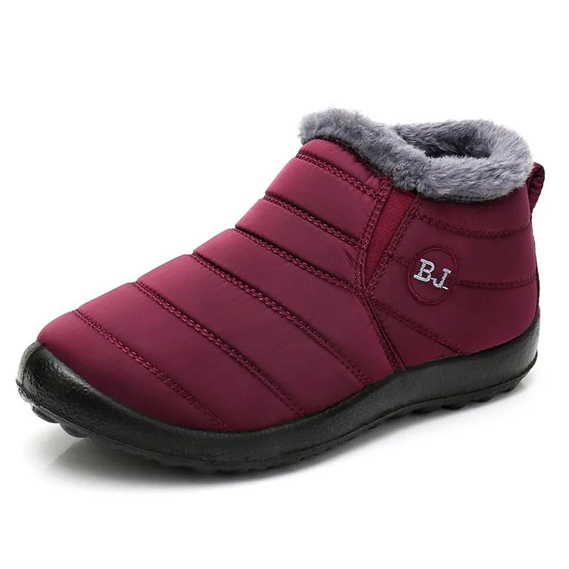 Women'S Boots Plush Slip On Women Ankle Boots Waterpoor Winter Casual Shoes For Women 2021 Snow Boots Female Footwear Plus Size