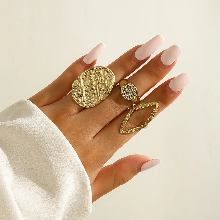 Niche Design Geometric Rings Set-Get this as a free gift on order 3 items