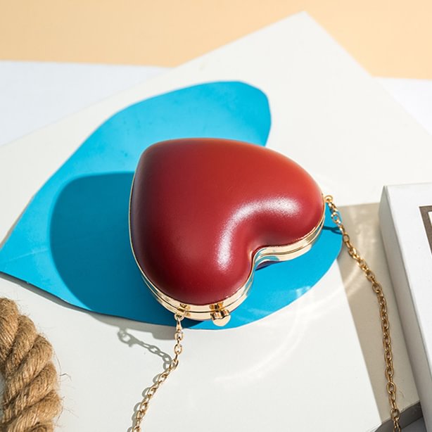 Heart Shape PU Leather Chains Shoulder Bag Novameme