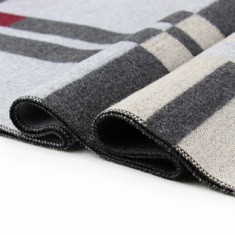 Unisex Minimalist Stripe Imitation Cashmere Tassel Scarf