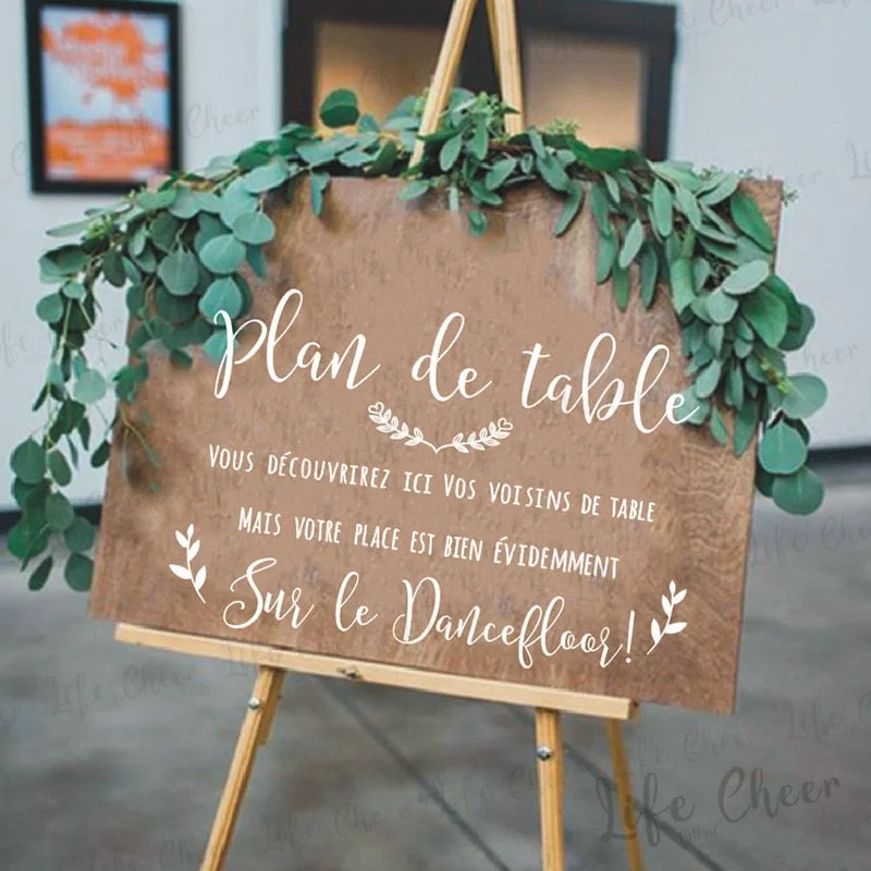 Plan de table Vinyl Sticker Wedding Board Decals Dancefloor Sign Custom Texts Vinyl Mural Wedding Dance Quote Art Decal