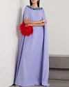 Cape crystal-embellished silk kaftan gown