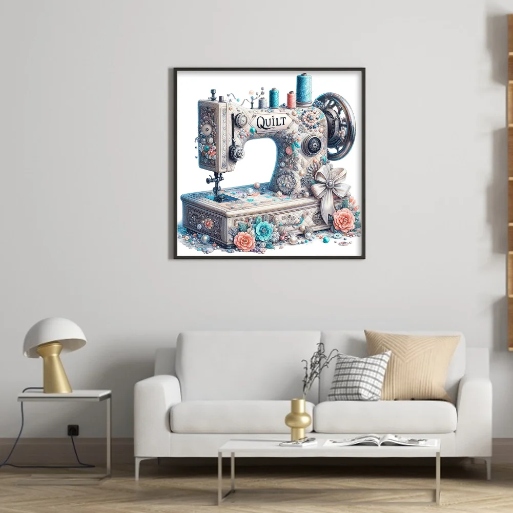 14CT Full Stamped Cross Stitch - Sewing Machine(Canvas|40*40CM)