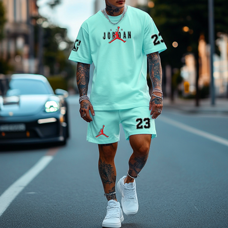 Unisex Basketball Oversize Print T-shirt And Shorts Set