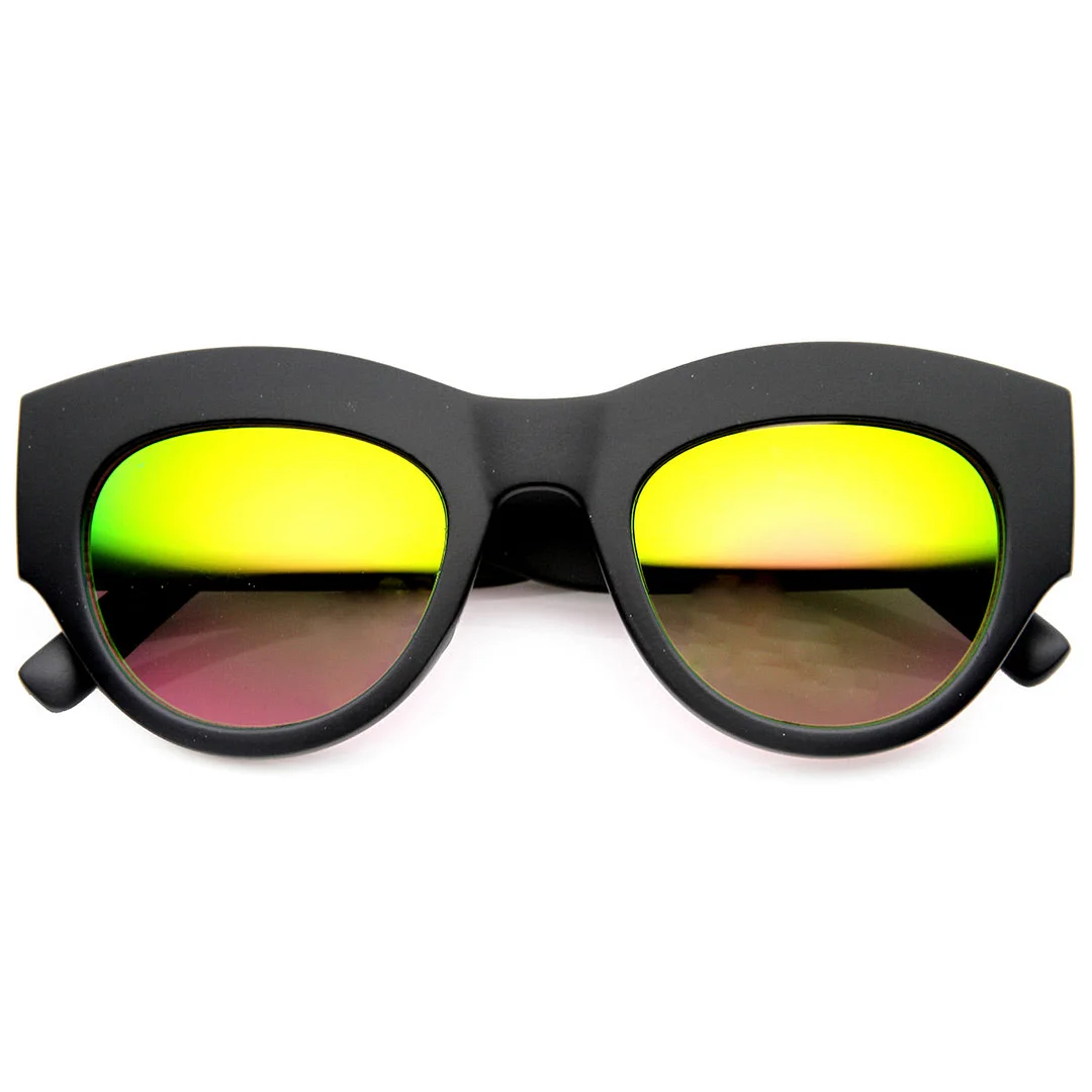 Bold Frame Flash Mirror Womens Fashion Couture glasses