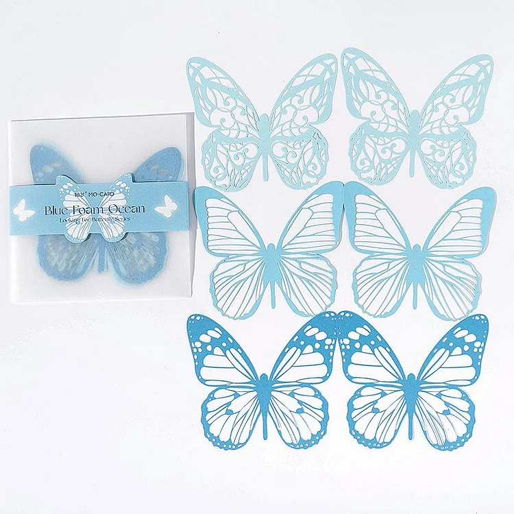 Journalsay 6 Sheets 3D Hollow Butterfly Lace Material Paper DIY Journal Scrapbooking Decoration Butterfly Memo Pad