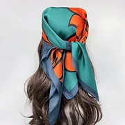Jiuhuoba Luxury Brand 2025 Silk Square Scarf Women Cat Neck Hair Tie Band Beach Hijab Kerchief Head Headbands Bandana Female Foulard 70cm Scarf