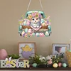 Diamond Painting Acrylic Single Side Drill Easter Cat Pendant Charms Kits for Adults Home Window Decor