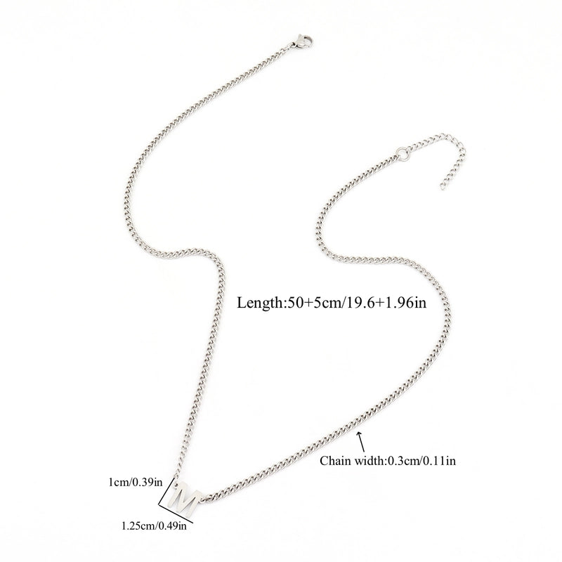 Minimalist Classic Style Letter 201 Stainless Steel 304 Stainless Steel Men’s Pendant Necklace Men Pendant Necklaces