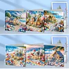 6Pcs Diamond Painting House Greeting Card for Holiday Party Favors
