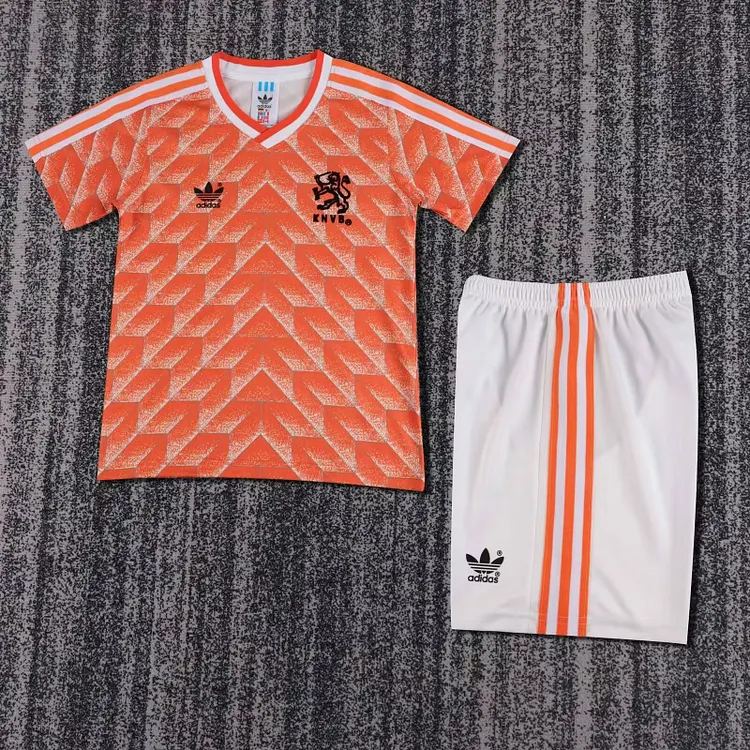 Kids Netherlands 1988 World Cup Retro Home Football Jersey