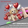 Valentine Day 2D Flat DIY Diamond Art Pendant Diamond Painting Craft Set (Puppy)