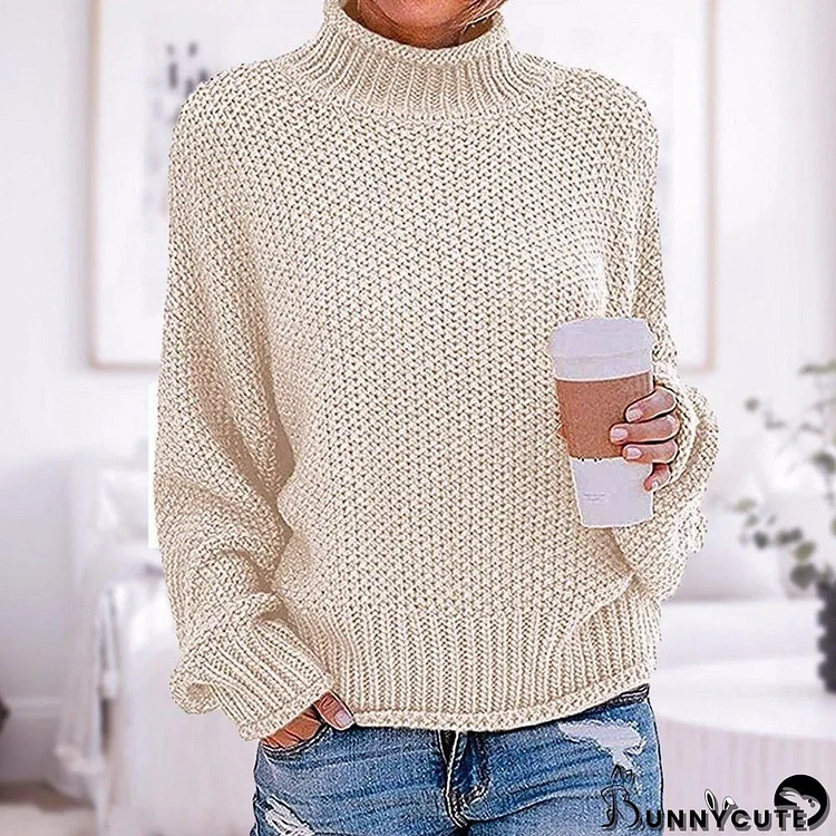 Basic Plain Long Sleeve Sweater