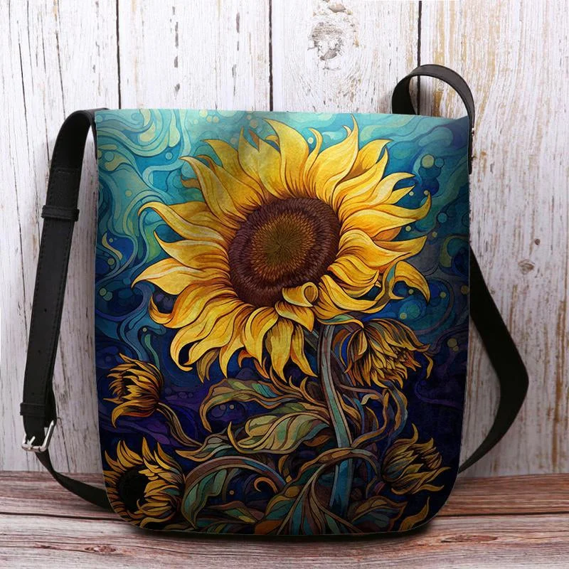 Style & Comfort for Mature Women Women's Sunflower Print Crossbody Bags Shoulder Bags