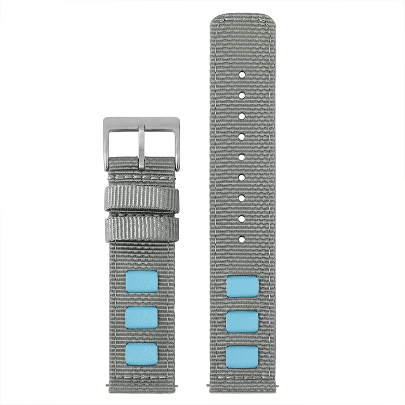 Leather Accented Canvas Nylon Watch Band Strap 20mm/22mm San Martin Watch San Martin Watch