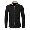  Men's New Casual Color Matching Fashion Long Sleeve Business Shirt