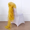 1 Set Mustard Yellow Chiffon Hoods With Ruffles Willow Chair Sashes